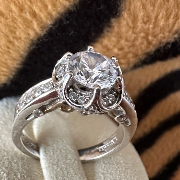 Verragio RING Sterling 925 Silver CZ 1.25carat Engagement wedding Sz 8 5493 P - Picture 10 of 14